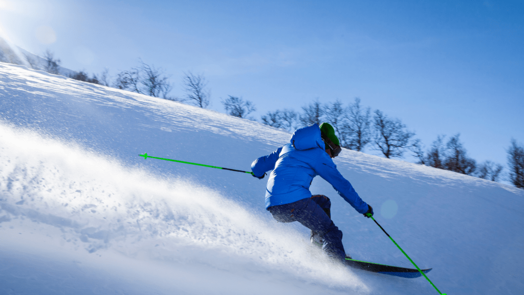 person riding ski blades