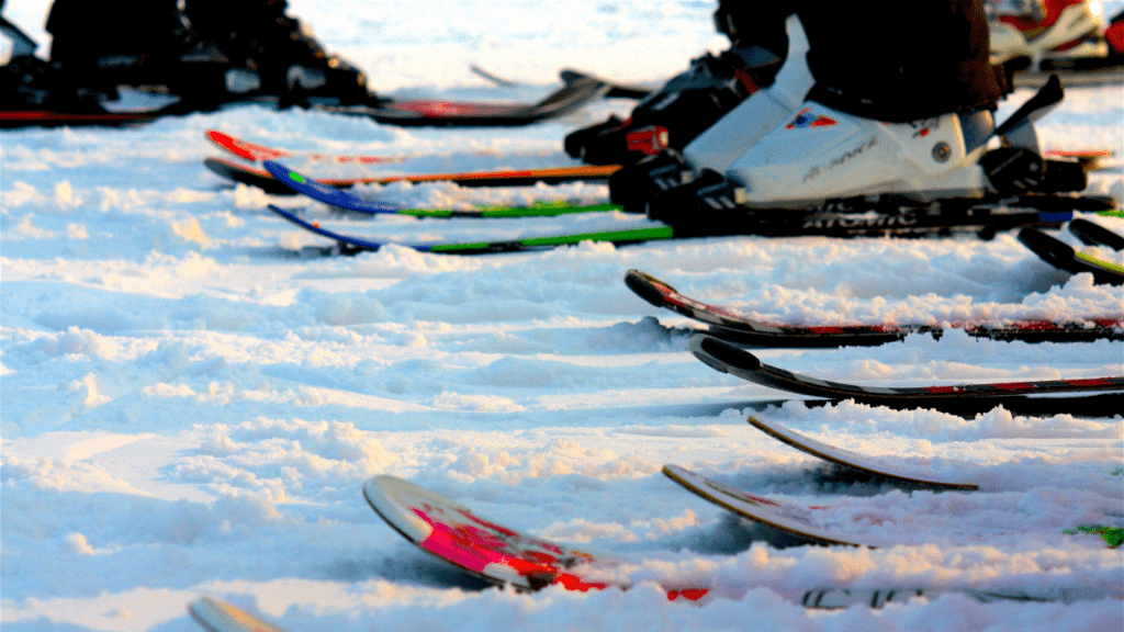 Group of ski boards