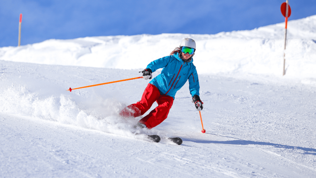 woman riding on ski blades