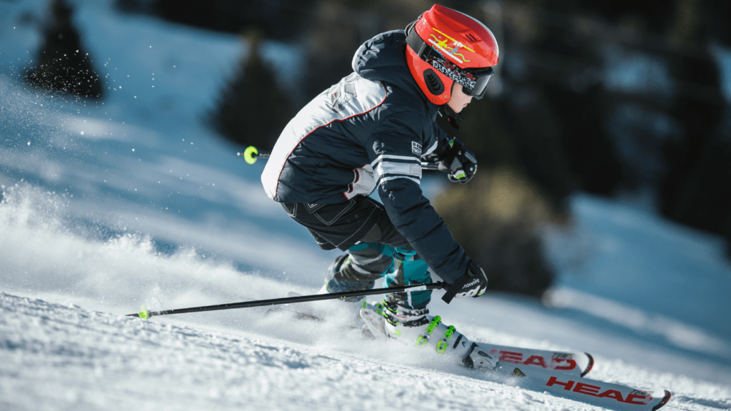 Man doing ice skiing