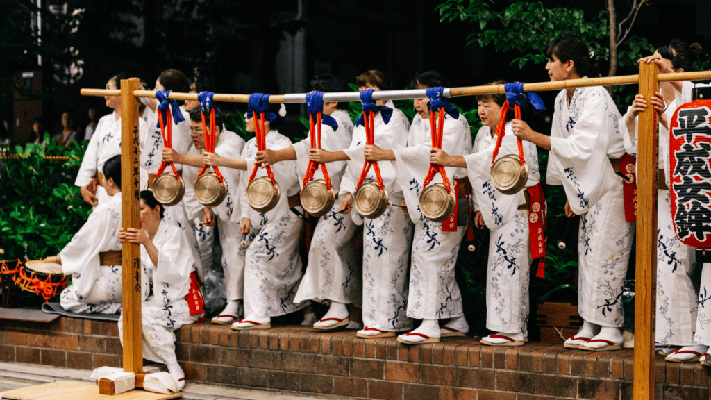 japanese in white yukata