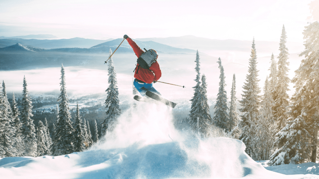 man skiing