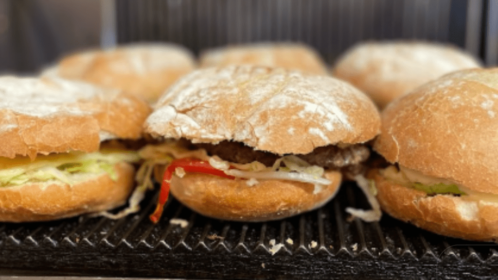 burgers in shelf