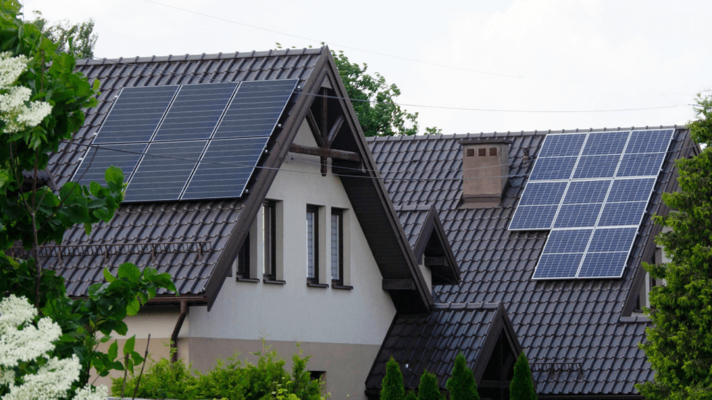 Solar panels on roof