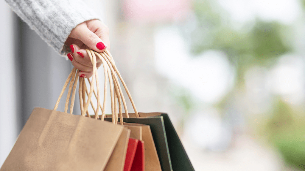 Woman holding shopping bags