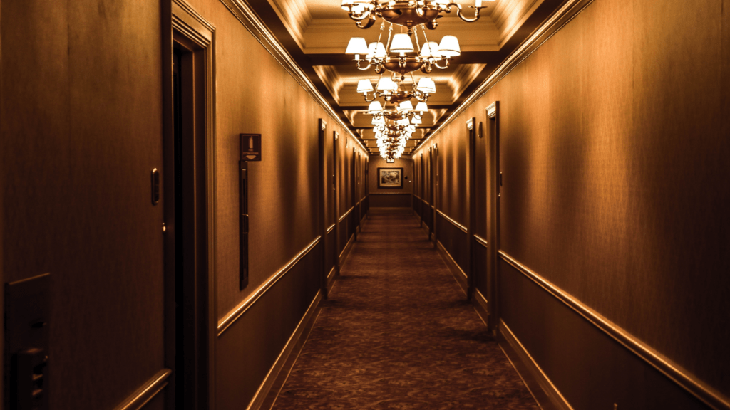 hotel lighted pathway