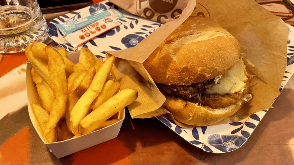 burger and fries