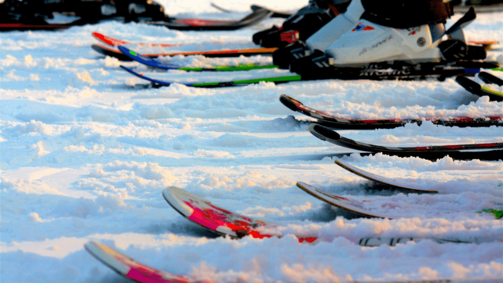 focus image of ski equipment