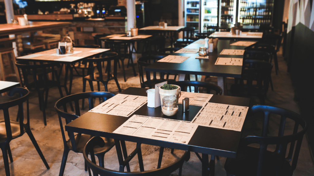 table in vintage restaurant